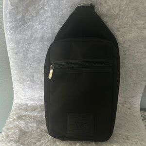 True Religion Black Belt Bag Sleek Versatile Design